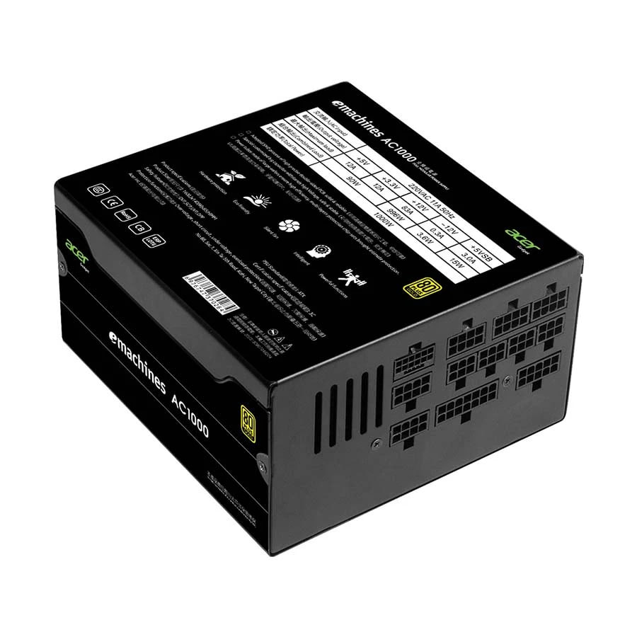 Acer eMachines AC1000 1000W 80 Plus GOLD Certified Full Modular Power Supply