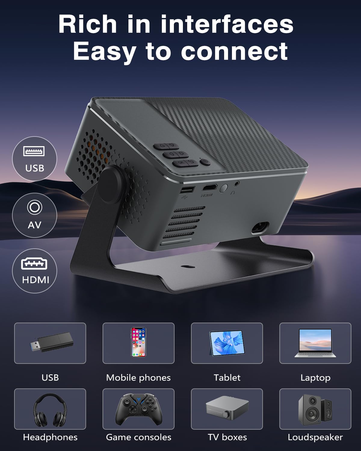 AUN A32 Pro 150 Lumens Portable Android WiFi Projector