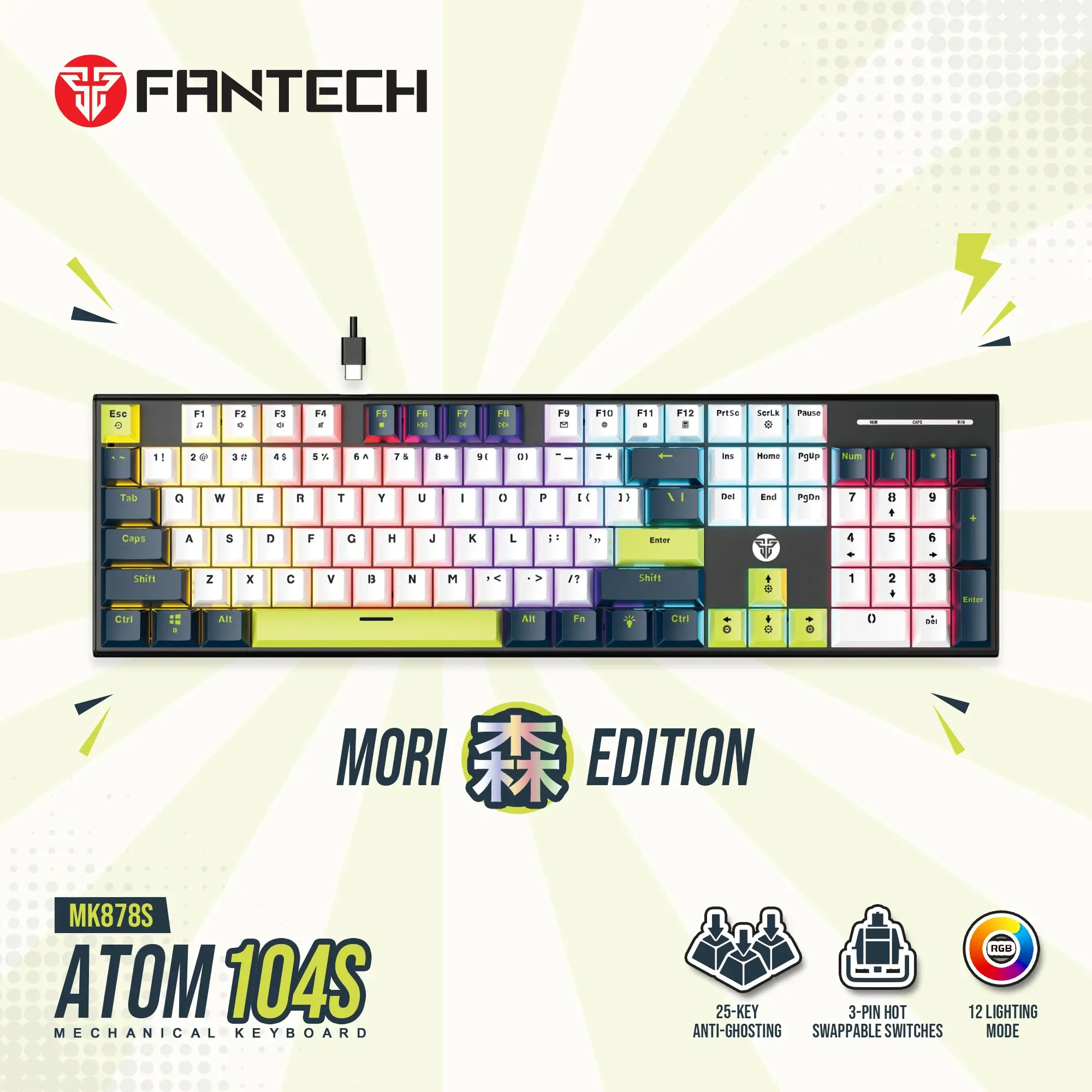 Fantech ATOM104S MK878S RGB Mechanical Gaming Keyboard