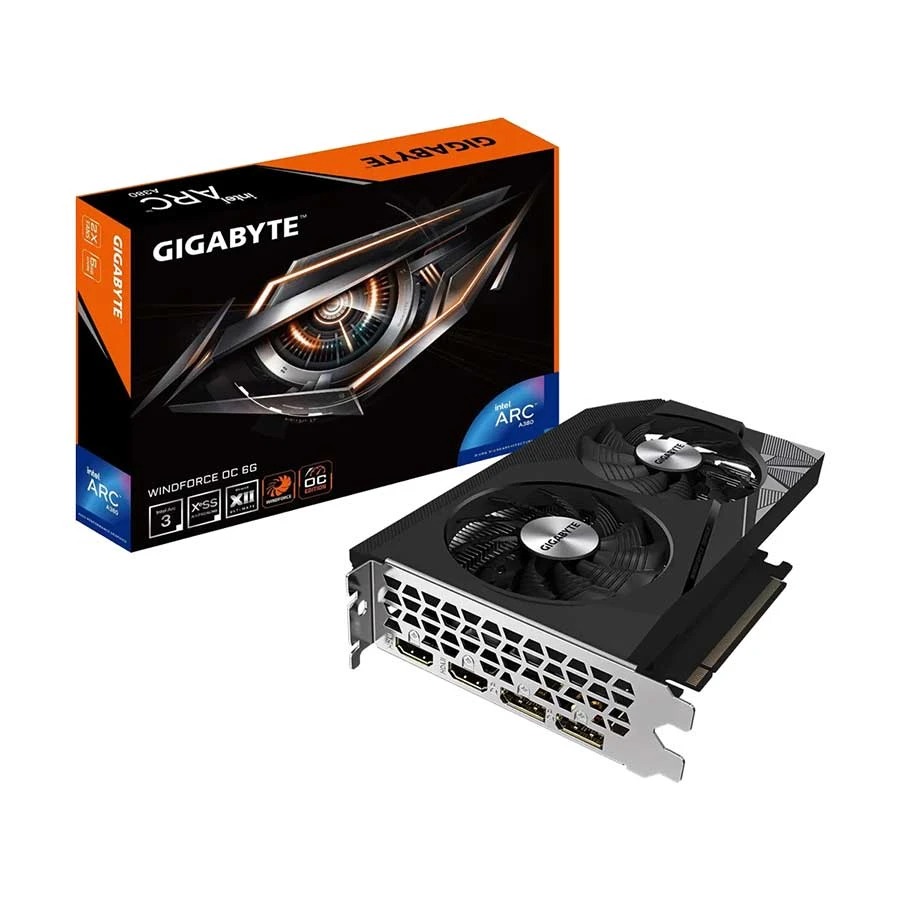 Gigabyte Intel Arc A380 WINDFORCE OC 6G 6GB GDDR6 Graphics Card