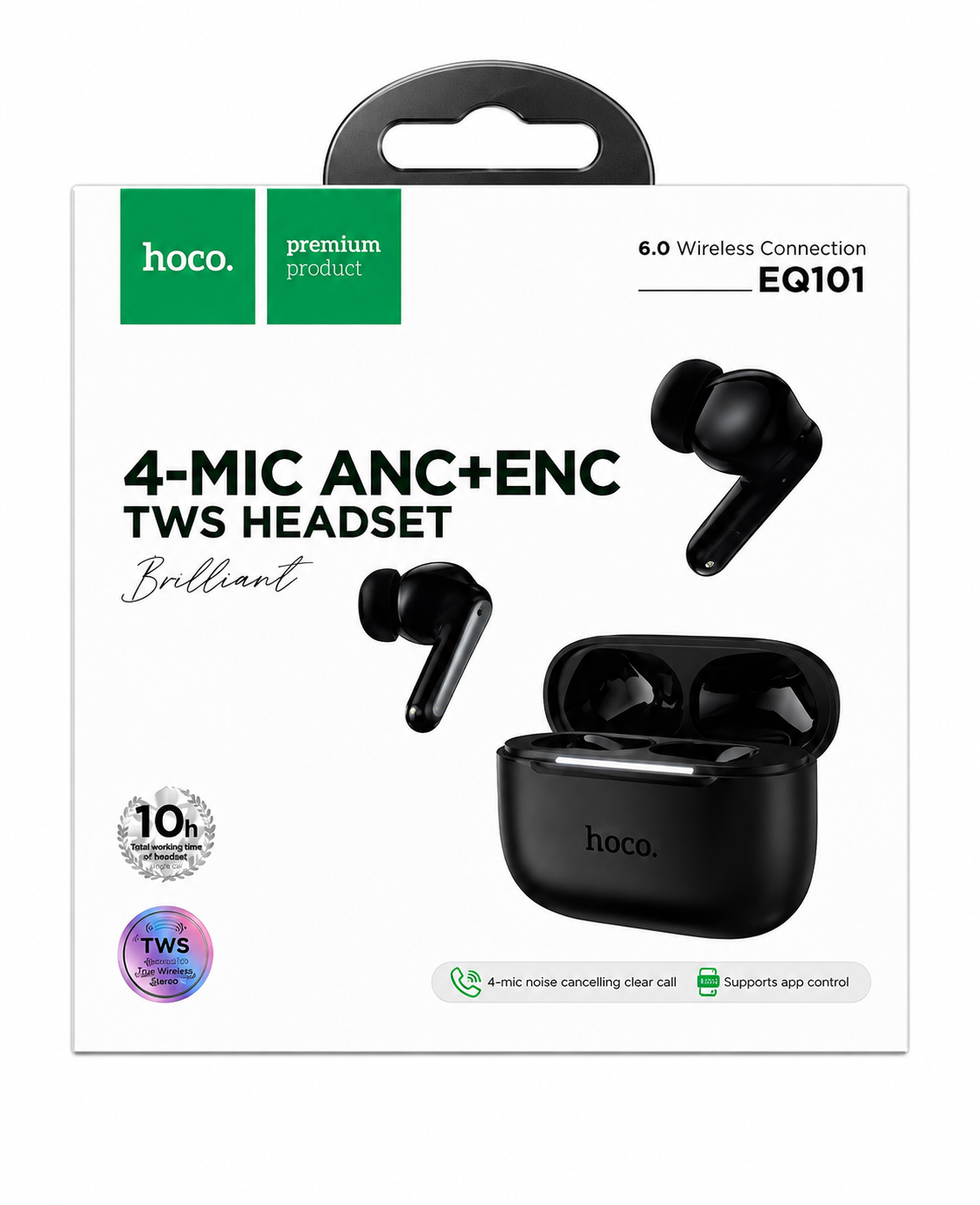 Hoco EQ101 Brilliant 4-MIC ANC+ENC TWS Earbuds