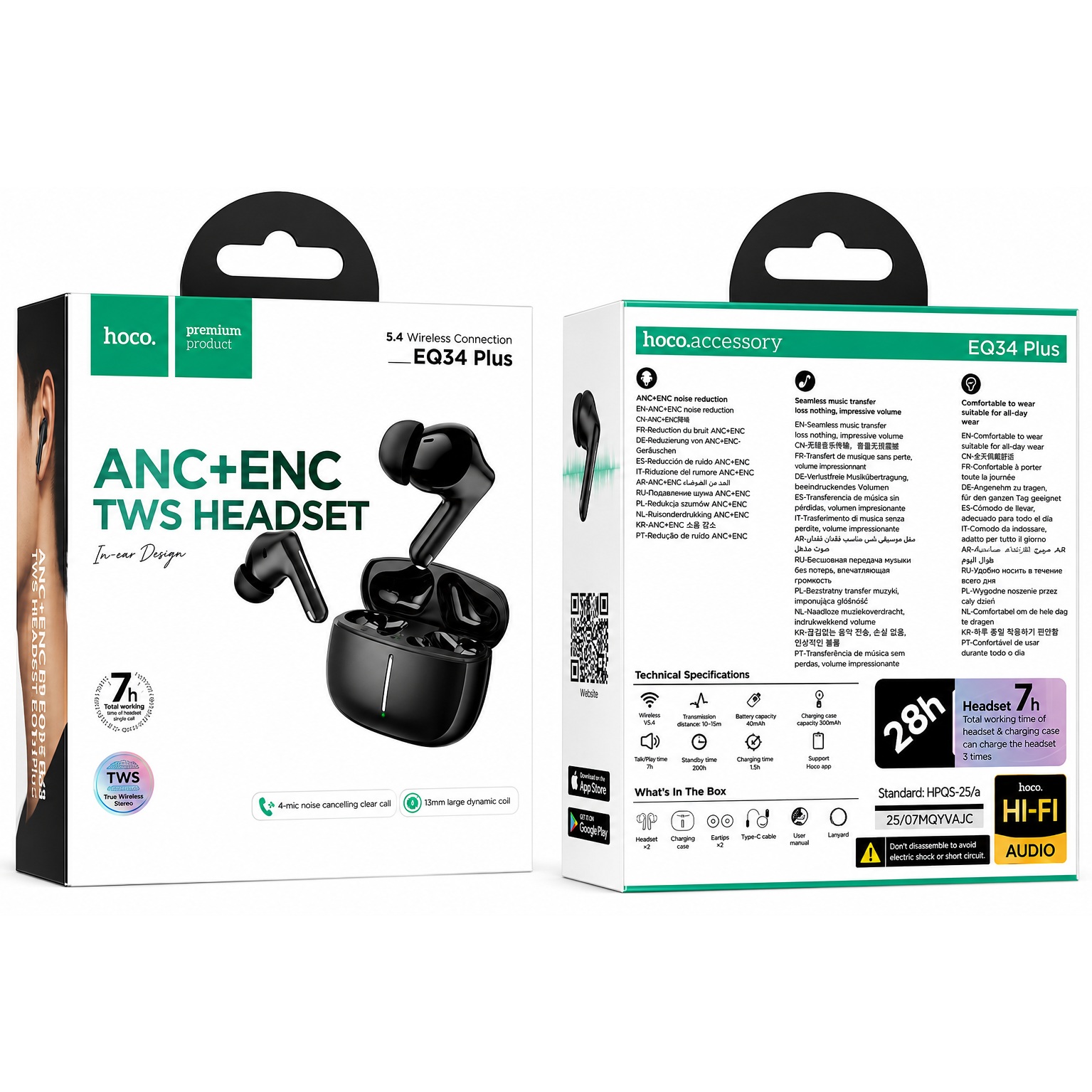 Hoco EQ34 Plus ANC+ENC TWS Earbud