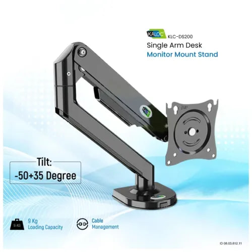 Kaloc KLC-DS200 PRO 17-32 Inch Adjustable Single Monitor Arm