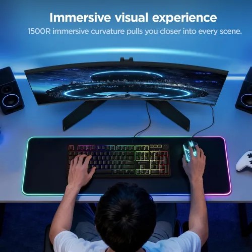 KOORUI 27E6QCA 27-inch 180Hz 2K QHD VA Curved Gaming Monitor