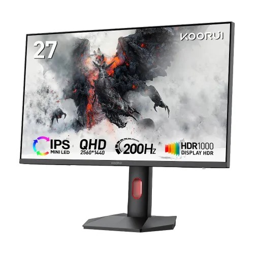 KOORUI S2721PM 27-inch 2K QHD 200Hz 1ms QD Mini-LED Gaming Monitor