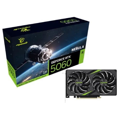 Manli NEBULA GeForce RTX 5060 Twin Cooler Black 8GB GDDR7 Graphics Card #M-N506N/D78G-M2659