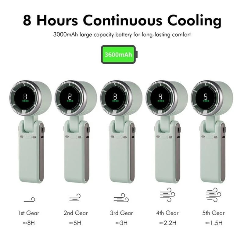 N607 Handheld Portable 5 Gear Turbo Fan