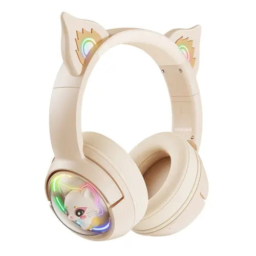 Onikuma B5 Tri-Mode RGB Wireless Bluetooth Off-White Gaming Headphone