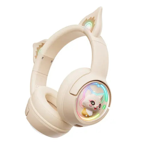 Onikuma B5 Tri-Mode RGB Wireless Bluetooth Off-White Gaming Headphone