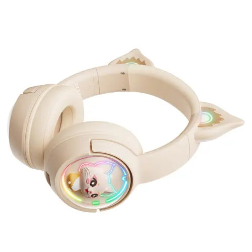 Onikuma B5 Tri-Mode RGB Wireless Bluetooth Off-White Gaming Headphone