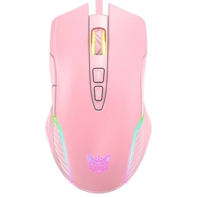 Onikuma CW905 6400 DPI RGB 2.4GHz Wireless Gaming Mouse With Breathing LED Color (Pink)