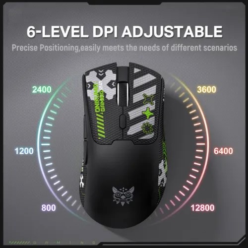 Onikuma DM01 Tri-Mode Wireless Gaming Mouse With Sticker-Black