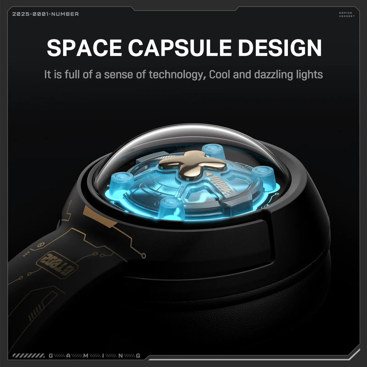 Onikuma GT802 Tri-mode Wireless Stereo RGB Black Gaming Headphone