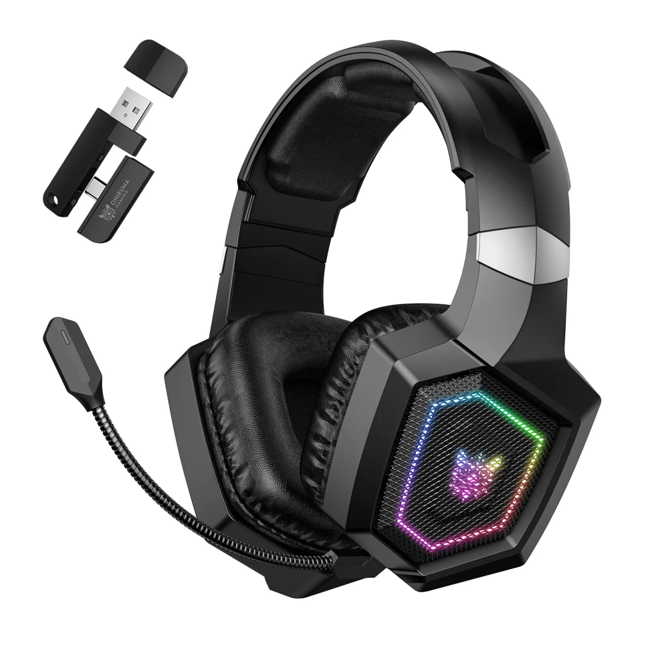 Onikuma GT806 Tri-mode Wireless Black Gaming Headphone