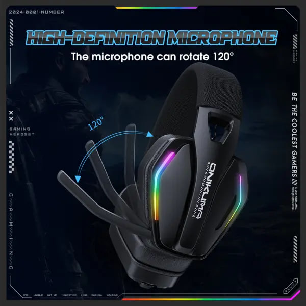 Onikuma GT826 Tri-mode Wireless Black Gaming Headphone
