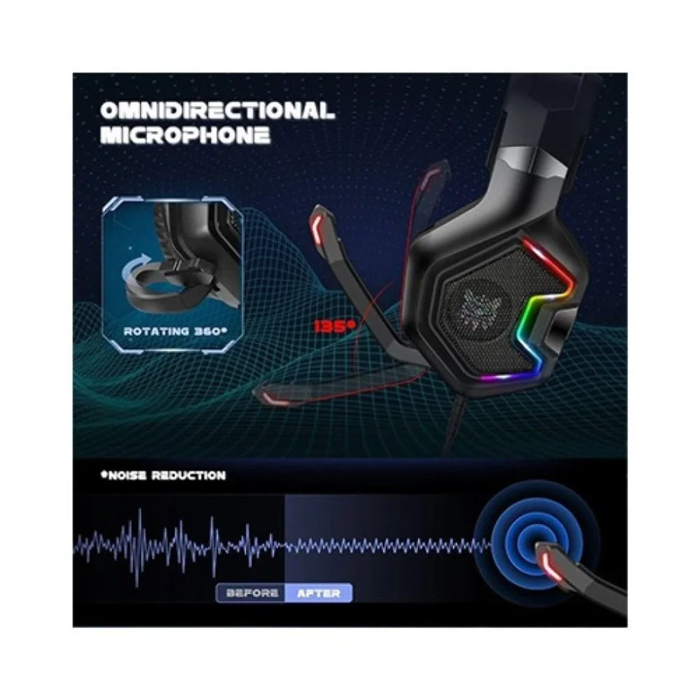 Onikuma K10 Pro Wired RGB Black Gaming Headphone