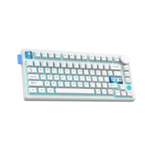Onikuma MT706 Tri-Mode Gasket RGB Gaming Mechanical White Keyboard