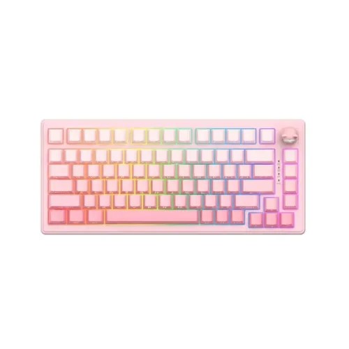 ONIKUMA MT707 Tri-Mode Mint Switches RGB ABS Injection Molding 82-key Gaming Pink Keyboard