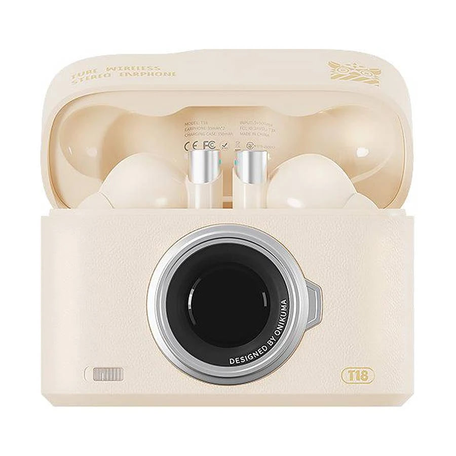 Onikuma T18 ENC 300mAh Wireless (Beige) Earbuds