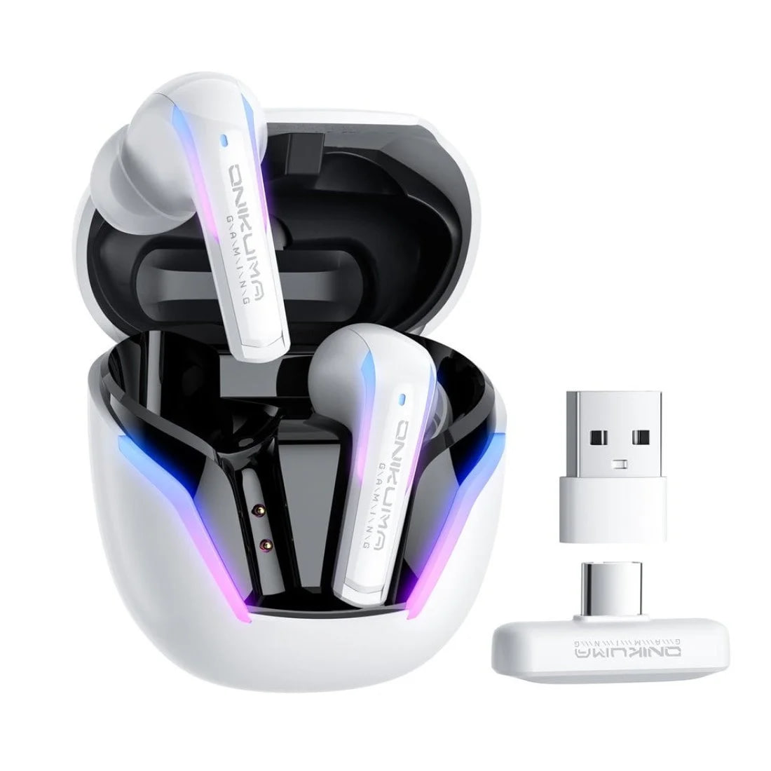 ONIKUMA T27 2.4G Wireless Gaming Earbuds with ENC Mic White