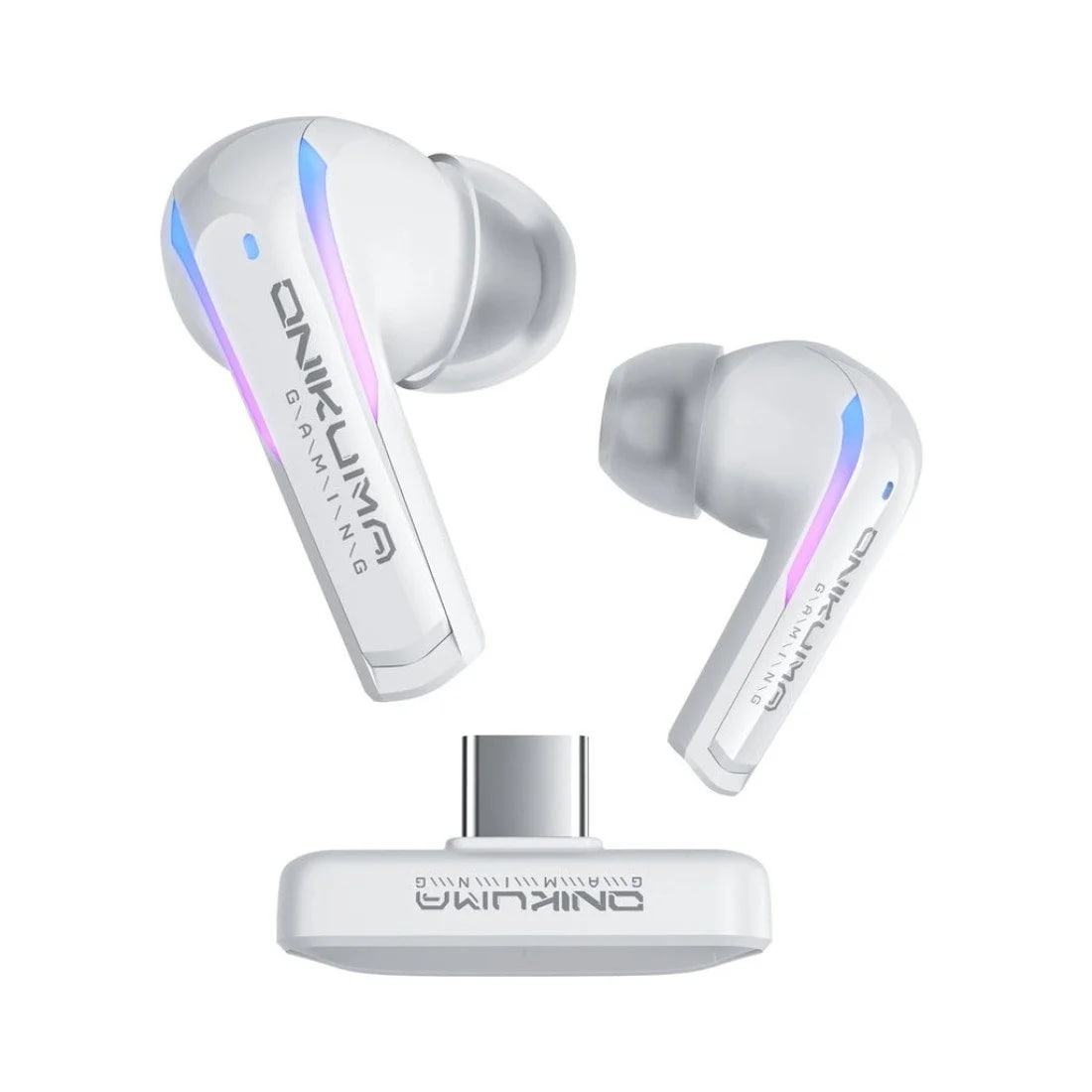 ONIKUMA T27 2.4G Wireless Gaming Earbuds with ENC Mic White
