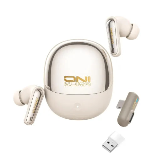 ONIKUMA TX610 Dual-Mode ANC With 30ms Wireless Ultra-Low Latency Gaming Earbuds(White)