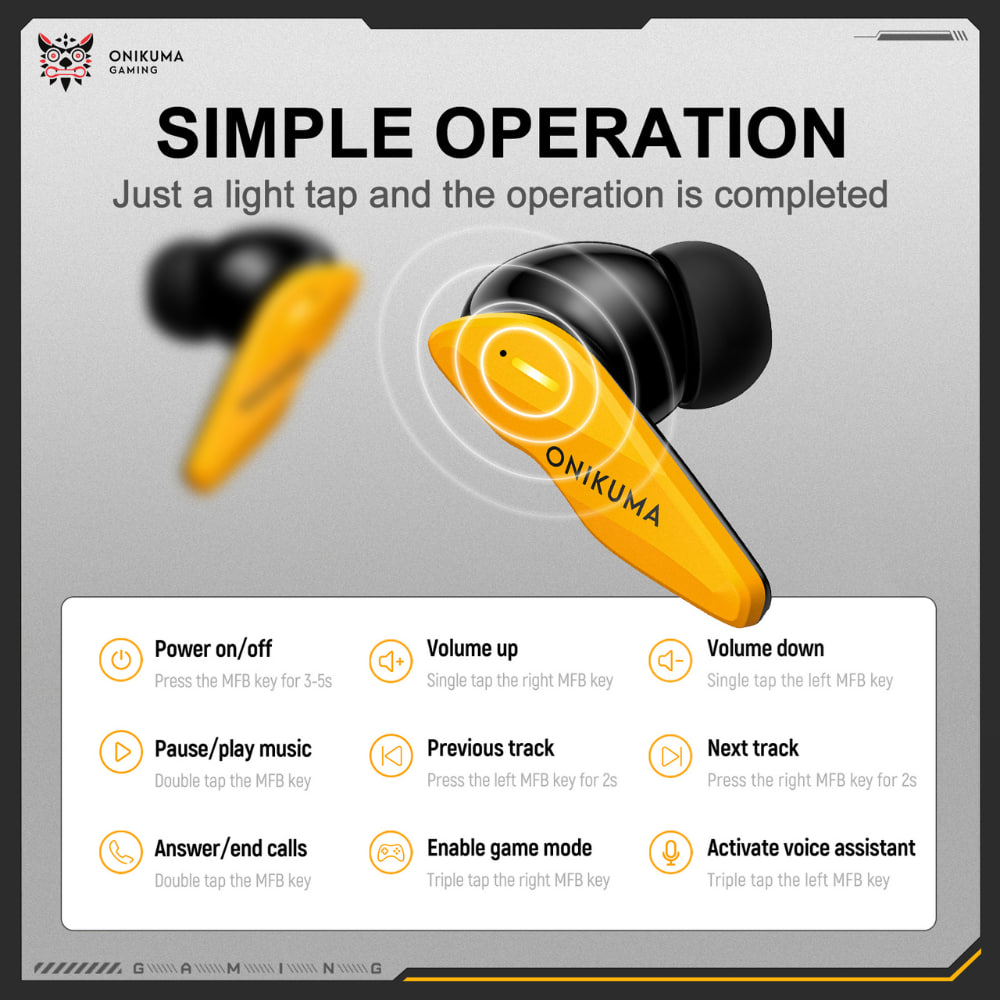 ONIKUMA TX616 Tri-Mode Dual-Mic Noise Reduction Earbuds