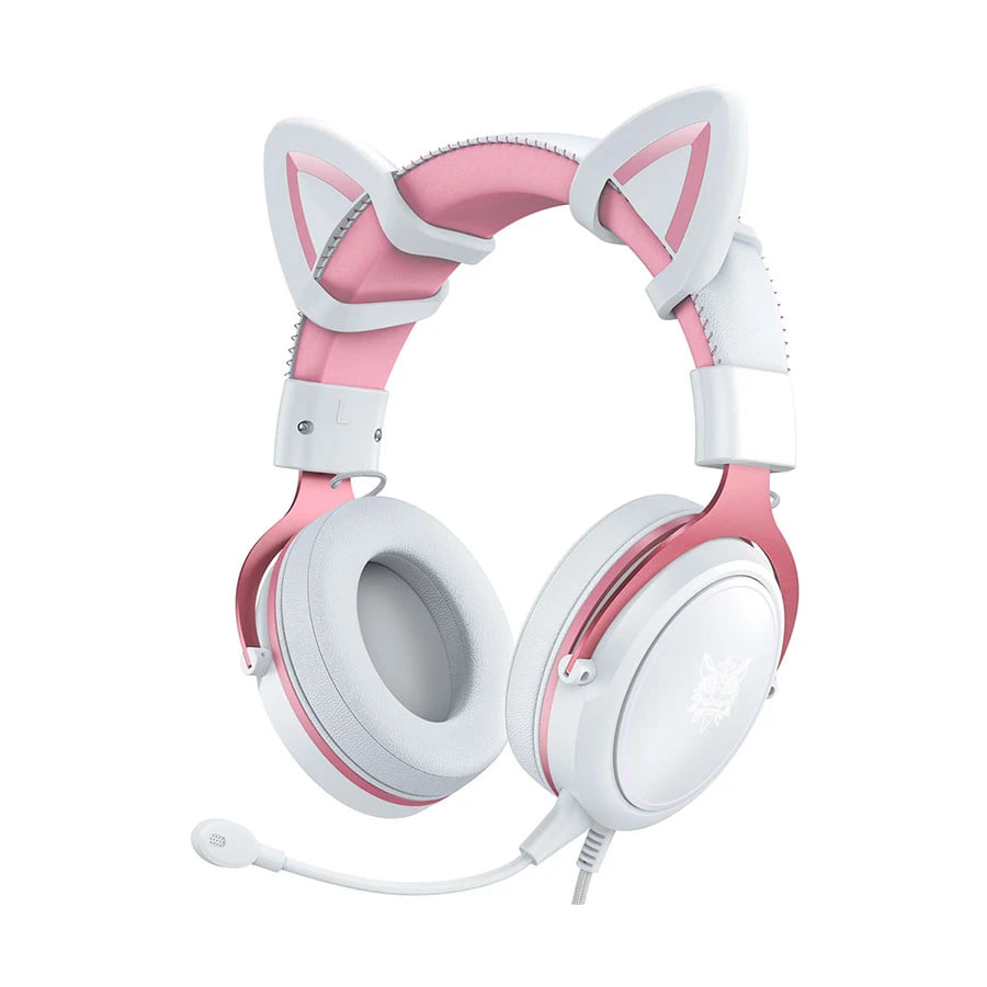 ONIKUMA X10 Pink Cat Ears Stereo Wired Noise Cancellation Gaming Headset