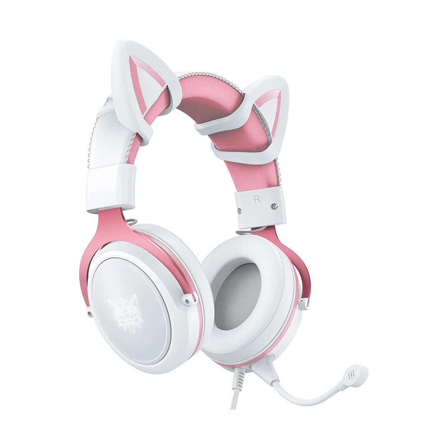 ONIKUMA X10 Pink Cat Ears Stereo Wired Noise Cancellation Gaming Headset