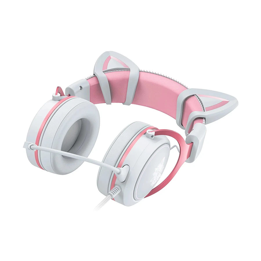 ONIKUMA X10 Pink Cat Ears Stereo Wired Noise Cancellation Gaming Headset