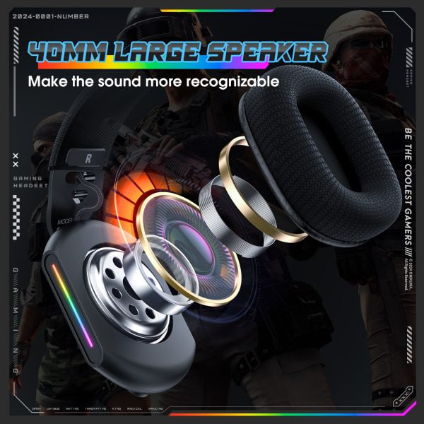 ONIKUMA X12 3.5mm Wired RGB Light Gaming Black Headset