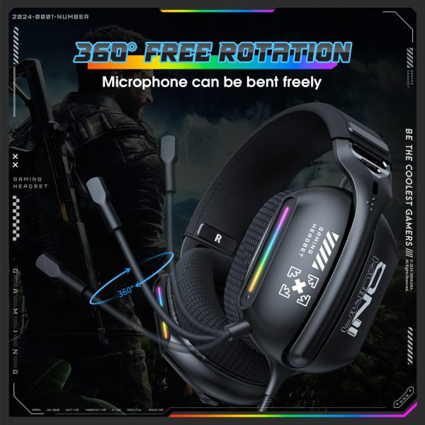 ONIKUMA X12 3.5mm Wired RGB Light Gaming Black Headset