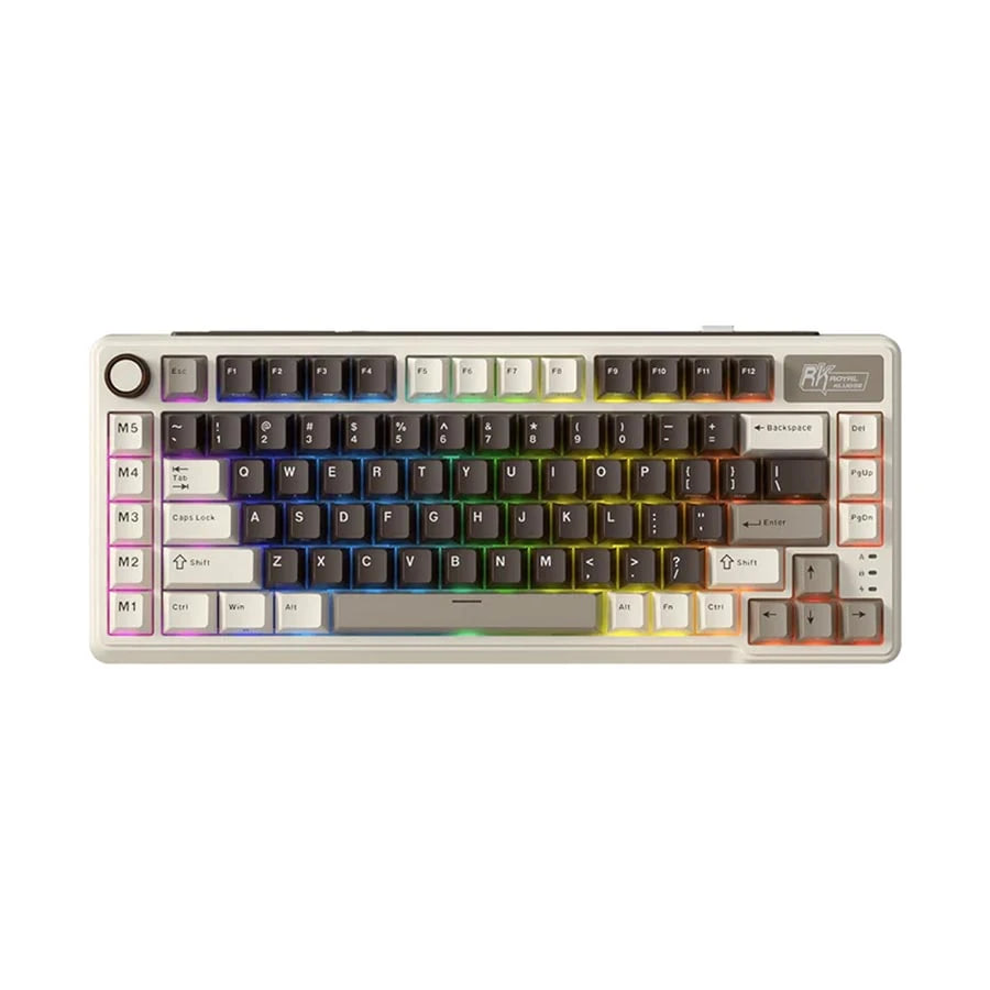 Royal Kludge RK L75 RGB Tri Mode Hot Swap (Beige Switch) Mocha Grey Mechanical Gaming Keyboard