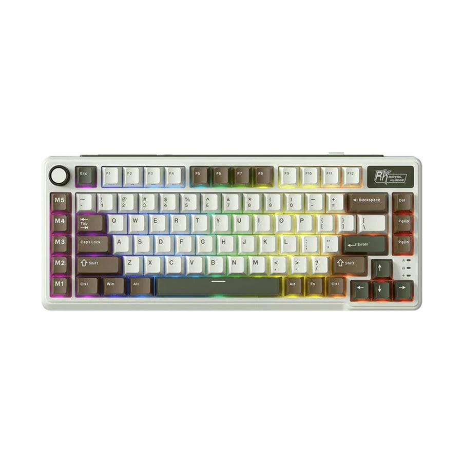 Royal Kludge RK L75 RGB Tri Mode Hot Swap (Beige Switch) Palm Green Mechanical Gaming Keyboard