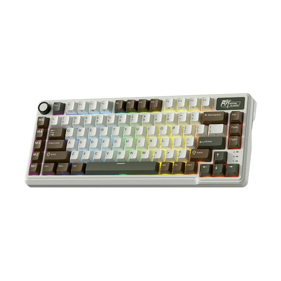 Royal Kludge RK L75 RGB Tri Mode Hot Swap (Beige Switch) Palm Green Mechanical Gaming Keyboard