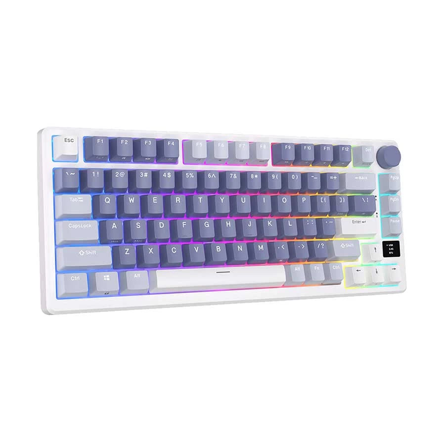 Royal Kludge RK M75 Tri Mode RGB Hot Swap (Silver Switch) Ocean Blue Mechanical Gaming Keyboard