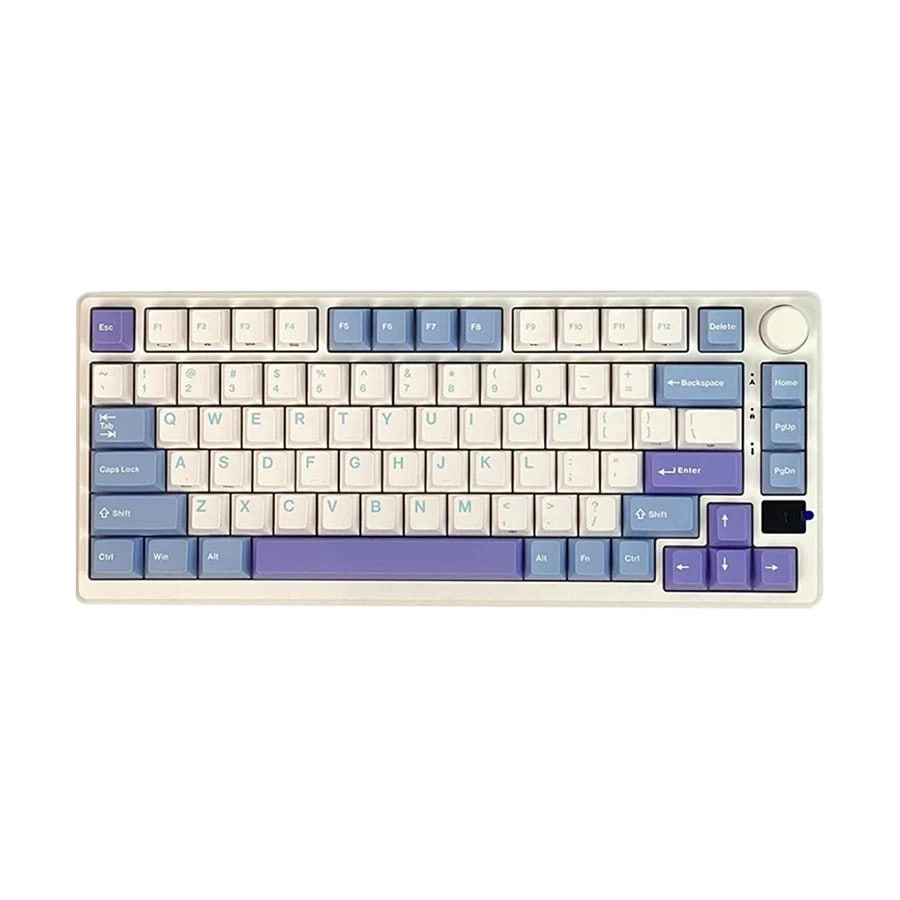 Royal Kludge RK M75 Tri Mode RGB Hot Swap (Silver Switch) Taro Milk Mechanical Gaming Keyboard