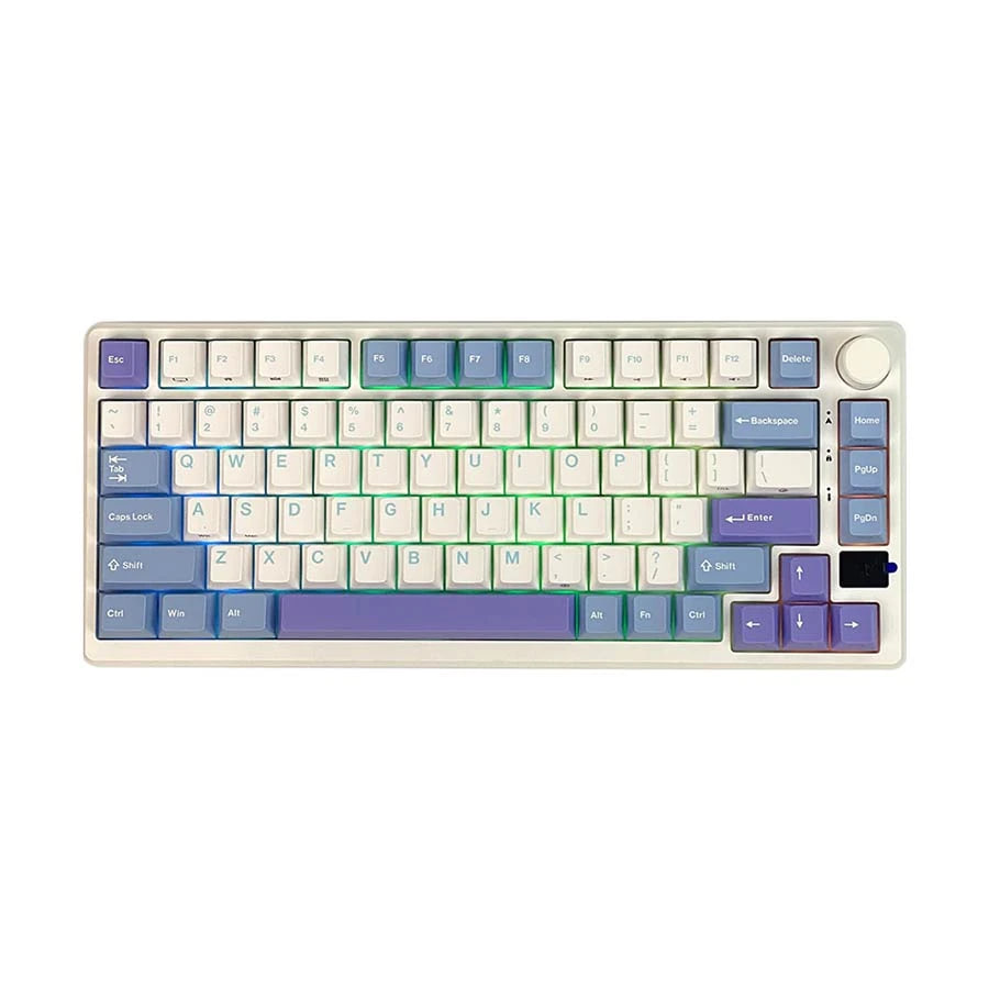 Royal Kludge RK M75 Tri Mode RGB Hot Swap (Silver Switch) Taro Milk Mechanical Gaming Keyboard