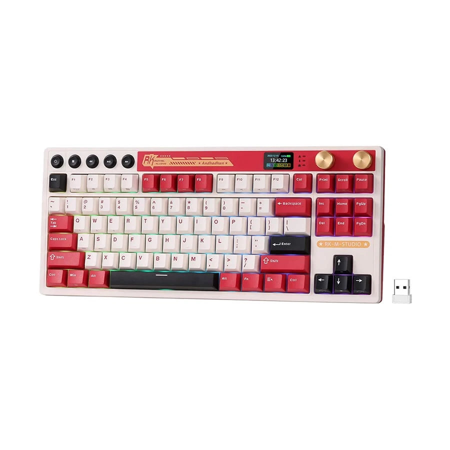 Royal Kludge RK M87 Tri Mode RGB Hot Swap (Beige Switch) Famicom Mechanical Gaming Keyboard