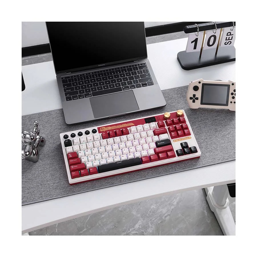 Royal Kludge RK M87 Tri Mode RGB Hot Swap (Beige Switch) Famicom Mechanical Gaming Keyboard