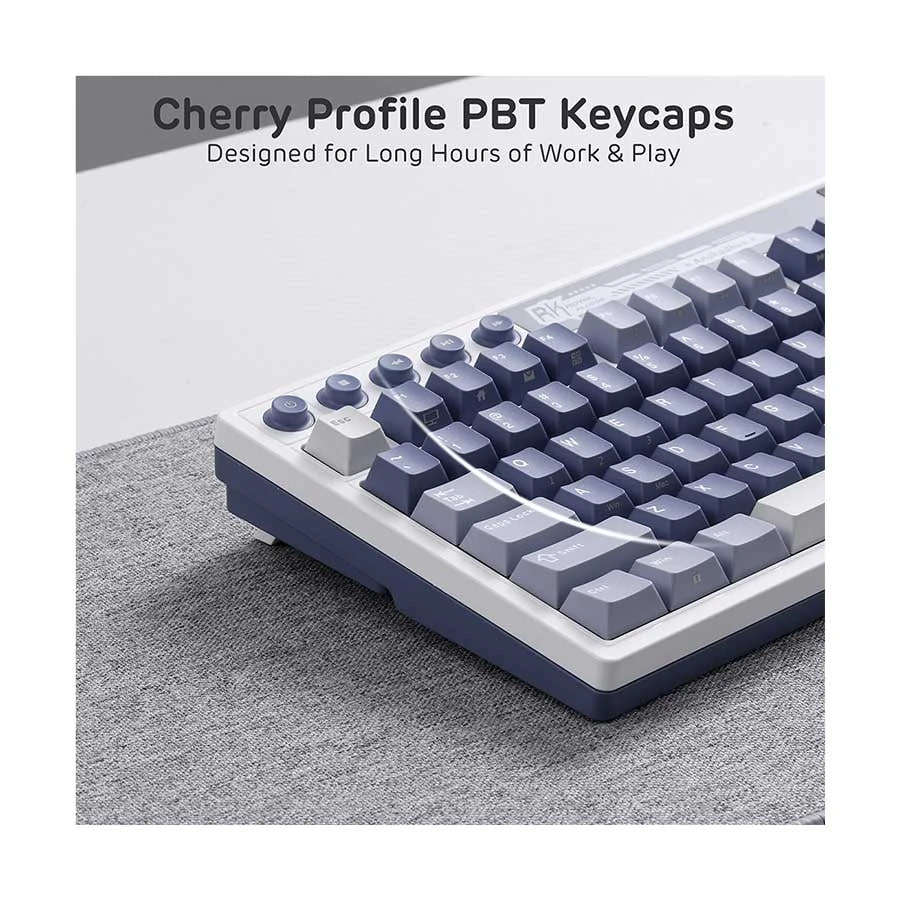 Royal Kludge RK M87 Tri Mode RGB Hot Swap (Beige Switch) Ocean Blue Mechanical Gaming Keyboard