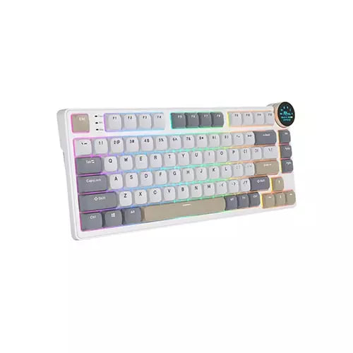 Royal Kludge RK N80 Low-Profile Tri-Mode RGB Mechanical Keyboard - Pearly Dawn (Brown Switch)