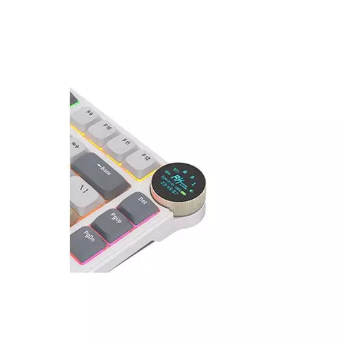 Royal Kludge RK N80 Low-Profile Tri-Mode RGB Mechanical Keyboard - Pearly Dawn (Brown Switch)