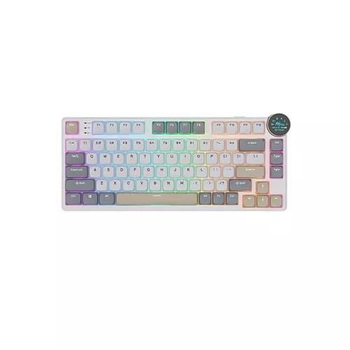 Royal Kludge RK N80 Low-Profile Tri-Mode RGB Mechanical Keyboard - Pearly Dawn (Brown Switch)