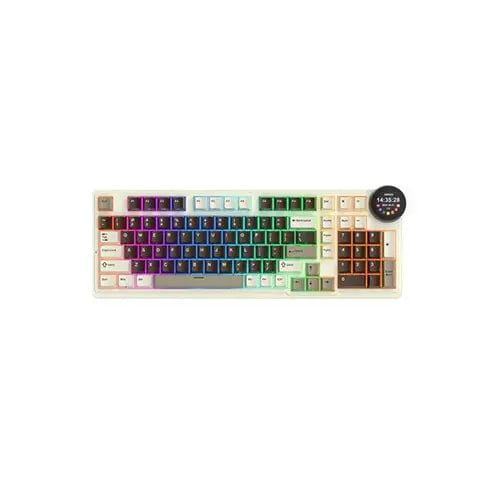 Royal Kludge RK N99 Tri Mode RGB Hot Swap Mechanical Gaming Keyboard - Mocha Grey (Violet Switch)
