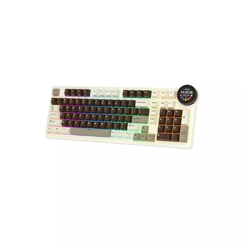 Royal Kludge RK N99 Tri Mode RGB Hot Swap Mechanical Gaming Keyboard - Mocha Grey (Violet Switch)