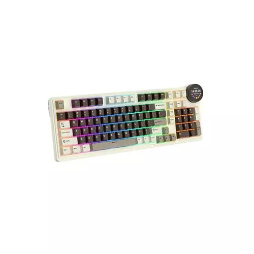 Royal Kludge RK N99 Tri Mode RGB Hot Swap Mechanical Gaming Keyboard - Mocha Grey (Violet Switch)