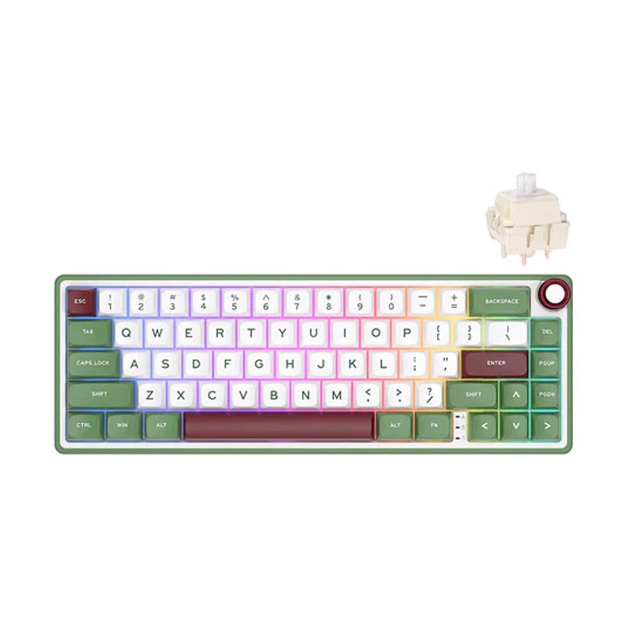 Royal Kludge RK R65 Wired RGB Hot Swap (Brown Switch) Greensand Mechanical Gaming Keyboard
