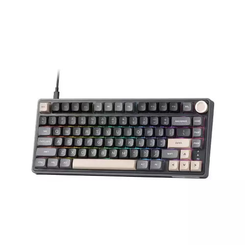 Royal Kludge RK R75 Wired RGB Hot Swap (K Silver Switch) Phantom Double Shot PBT Keyboard