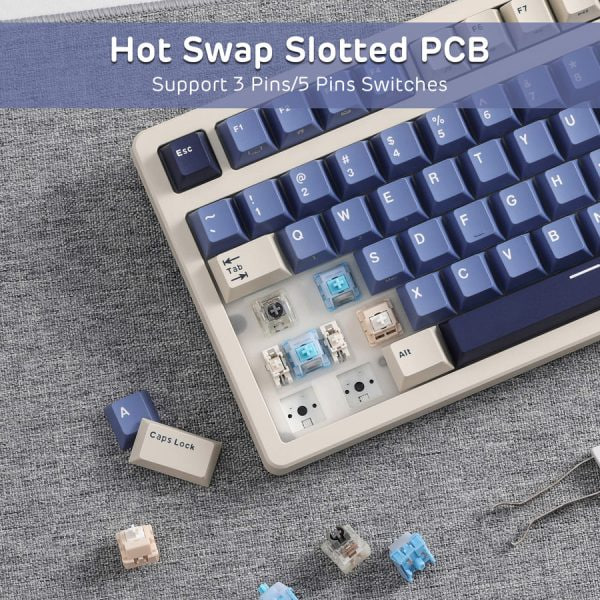 Royal Kludge RK S85 Tri Mode RGB Hot swap (Cloud Switch) Horizon Blue Mechanical Gaming Keyboard
